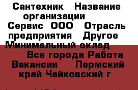 Сантехник › Название организации ­ Aqua-Сервис, ООО › Отрасль предприятия ­ Другое › Минимальный оклад ­ 50 000 - Все города Работа » Вакансии   . Пермский край,Чайковский г.